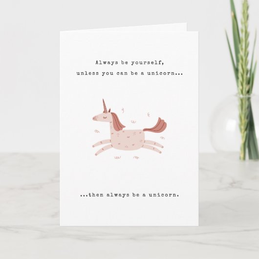 Toujours être une carte d'anniversaire licorne (Devant)