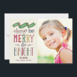 Toujours Joyeux Carte photo<br><div class="desc">Célébrez la saison avec cette carte de vacances moderne et élégante de Berry Berry Sweet. Visitez WWW.BERRYBERRYSWEET.COM pour plus de détails sur nos collections de vacances. Couleur arrière - plan personnalisable.</div>