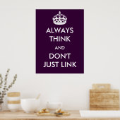 Toujours penser et ne pas simplement lier Poster (Cuisine)