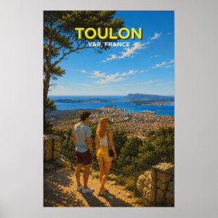 Toulon Mont Faron – Oude Reisposter Poster