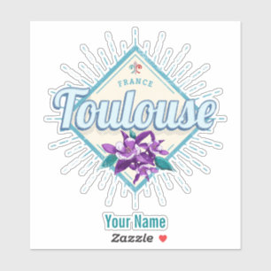 Toulouse City France Retro Violets Souveni Sticker