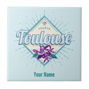 Toulouse City France Retro Violets Souveni Tegeltje
