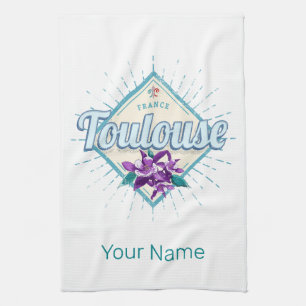 Toulouse City France Retro Violets Souveni Theedoek