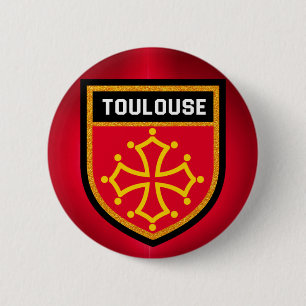 Toulouse Flag Ronde Button 5,7 Cm
