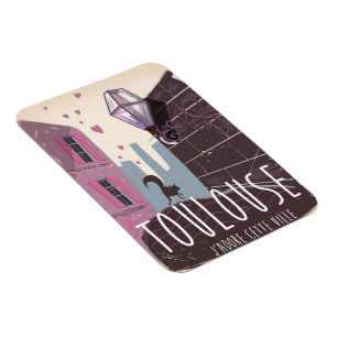Toulouse Frankrijk cartoon reisposter Magneet