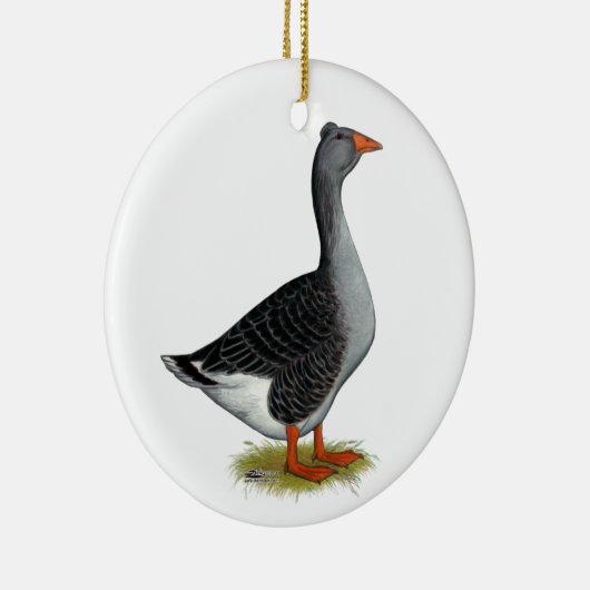 Toulouse Goose Tufted Keramisch Ornament (Rechts)