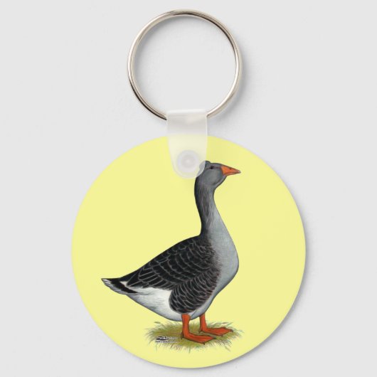 Toulouse Goose Tufted Sleutelhanger (Voorkant)