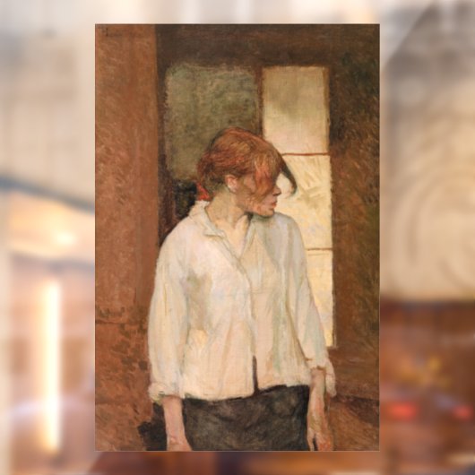 Toulouse-Lautrec - A Montrouge, Rosa La Rouge Raamsticker (Vel 2)