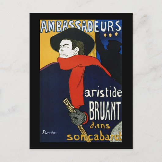 Toulouse-Lautrec Ambassadeurs Aristide Bruant Briefkaart (Voorkant)