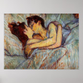 Toulouse-Lautrec dans un lit, affiche d'un baiser (Devant)