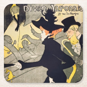 Toulouse-Lautrec - Divan Japonais Vierkante Kartonnen Onderzetter