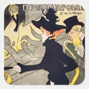 Toulouse-Lautrec - Divan Japonais Vierkante Sticker