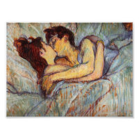 Toulouse-Lautrec En Lit Photo Baiser Imprimer