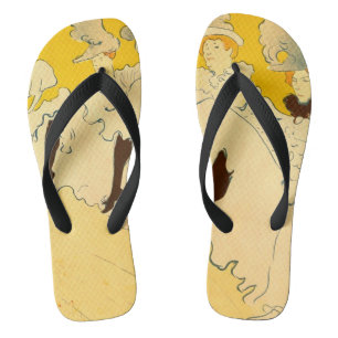 Toulouse Lautrec Gele Dansende Meisje Poster Teenslippers