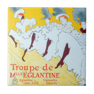 Toulouse Lautrec Gele Dansende Meisje Poster Tegeltje