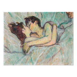 Toulouse-Lautrec - in Bed, de kus Foto Afdruk