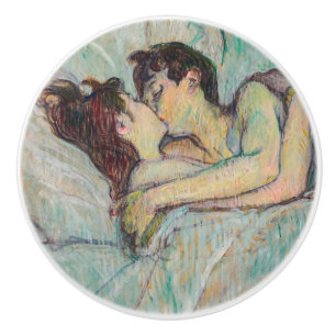Toulouse-Lautrec - In Bed, De Kus Keramische Knop