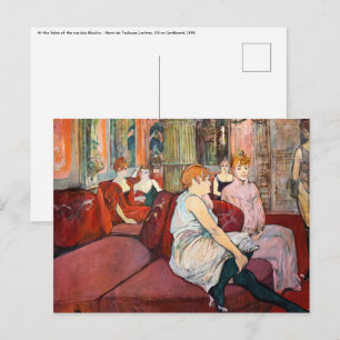 Toulouse-Lautrec - In de salon, rue des Moulins Briefkaart