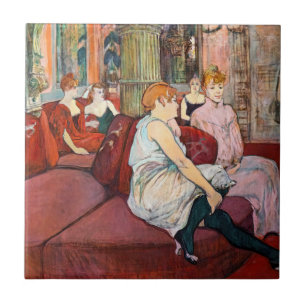 Toulouse-Lautrec - In de salon, rue des Moulins Tegeltje