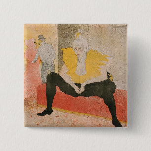 Toulouse-Lautrec - Mademoiselle Cha-u-kao Zittend Vierkante Button 5,1 Cm