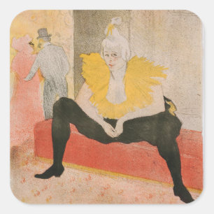 Toulouse-Lautrec - Mademoiselle Cha-u-kao Zittend Vierkante Sticker