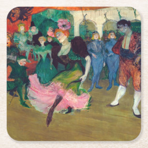 Toulouse-Lautrec - Marcelle Lender, Danser Bolero Vierkante Kartonnen Onderzetter