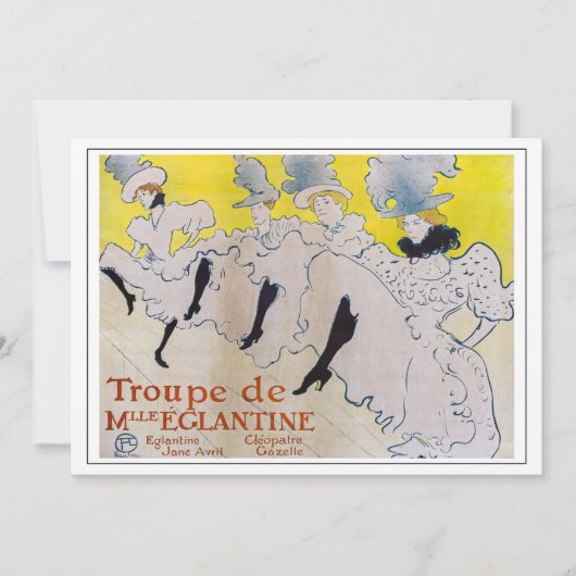 Toulouse-Lautrec - Troupe de Mlle Eglantine Bedankkaart (Voorkant)