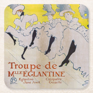 Toulouse-Lautrec - Troupe de Mlle Eglantine Vierkante Kartonnen Onderzetter