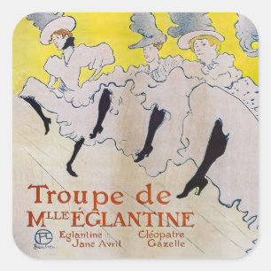Toulouse-Lautrec - Troupe de Mlle Eglantine Vierkante Sticker