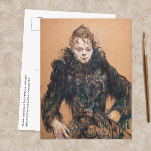 Toulouse-Lautrec - Vrouw met een zwarte boa Briefkaart