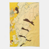 Toulouse Lautrec Yellow Dancing Girl Poster Theedoek (Verticaal)