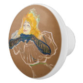 Toulouse-Lautrec - Yvette Guilbert Singing Keramische Knop (Rechts)