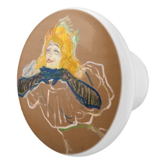 Toulouse-Lautrec - Yvette Guilbert Singing Keramische Knop (Rechts)
