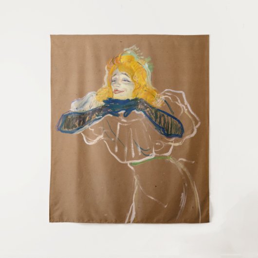 Toulouse-Lautrec - Yvette Guilbert Singing Wandkleed (Voorkant)