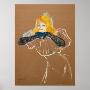 Toulouse-Lautrec - Yvette Guilbert zingend Poster