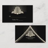 Tour Art Déco Ray Mariage Cartes de Place (Devant / Derrière)