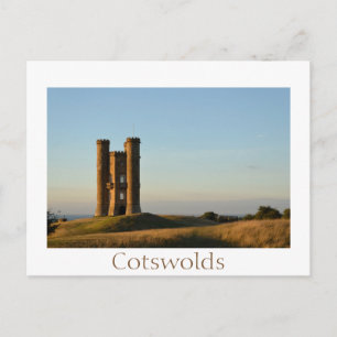 Tour Broadway dans la carte postale texte Cotswold
