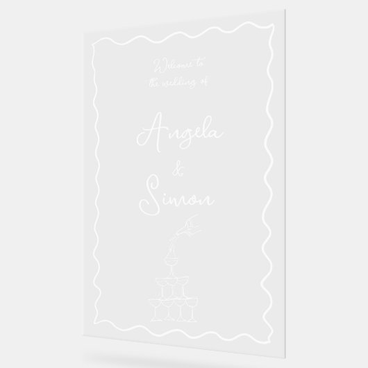 Tour Champagne Mariage en acrylique Vavy Affiche d (Angle)