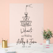 Tour de Champagne Symbole acrylique gelé de bienve (Mariage)