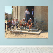 Tour de France 1921 na de etappe Beer Time Colo Canvas Afdruk (Insitu (Houten vloer))