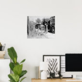 Tour de France Cyclist Makes Repairs 1936 Poster (Thuiskantoor)