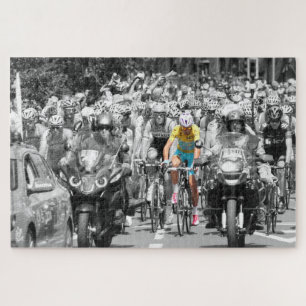 Tour de France Gele Trui Peloton Wielerwedstrijd Legpuzzel