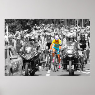 Tour de France Gele Trui Peloton Wielerwedstrijd Poster