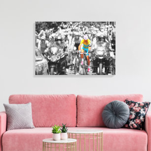Tour de France Yellow Jersey Peloton Cycling Race Canvas Afdruk
