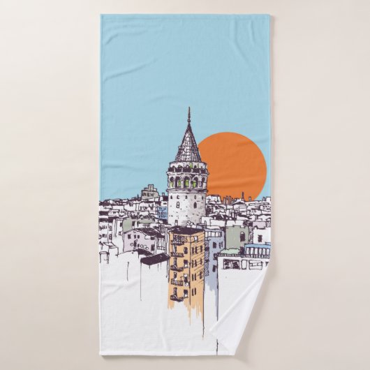 Tour de Galata et quartier de Galata à Beyoglu Ist (Serviette de bain)