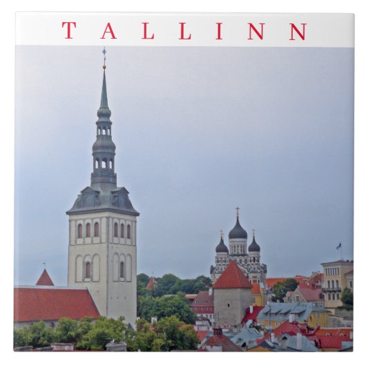 Tour de Tallinn et vue cathédrale carreaux en céra (Devant)