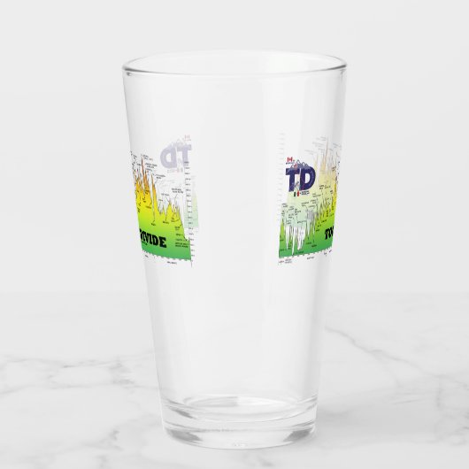 Tour Divide Profil d'élévation Pint Verre (Gauche)