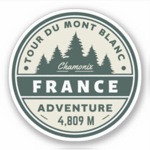 Tour du Mont Blanc-wandeling Franse avontuur Sticker