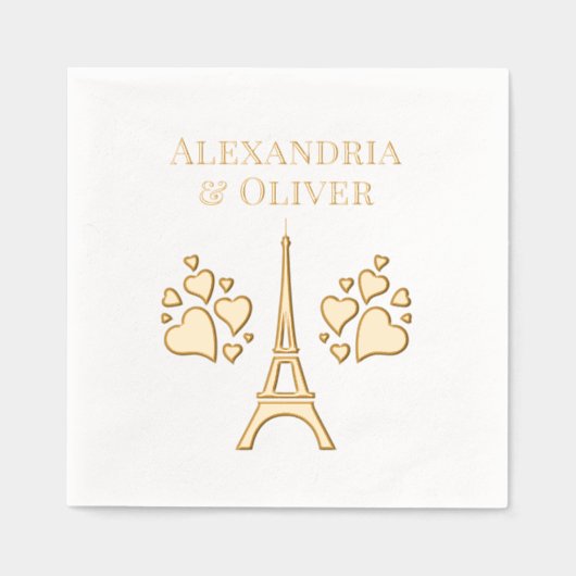 Tour Eiffel #1 Coeurs Prénom de famille ou couple (Recto)