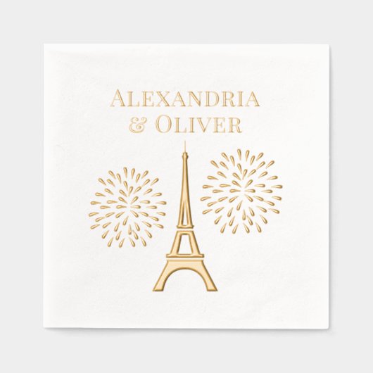 Tour Eiffel #1 Silhouette Feu d'artifice Noms de c (Recto)